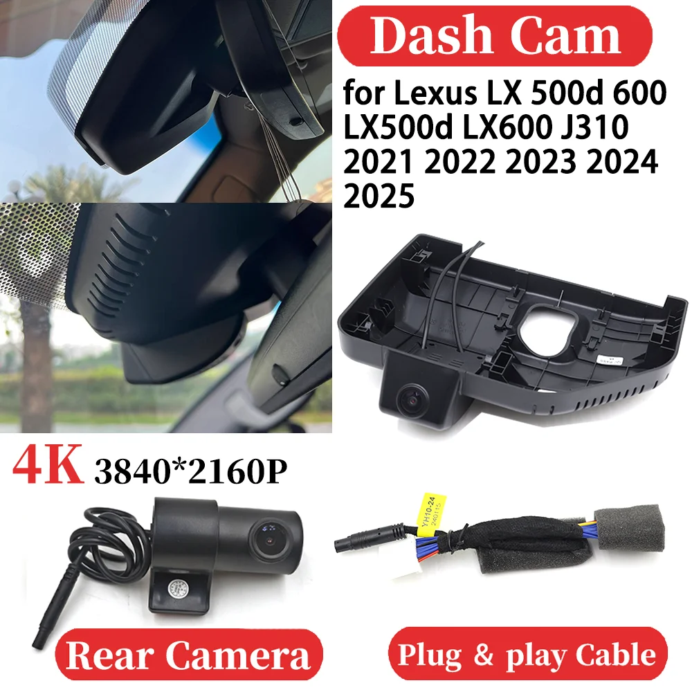 

ZJCGO for Lexus LX 500d 600 LX500d LX600 J310 2021 2022 2023 2024 2025 UHD Car 4K Video Recorder DVR Dash Cam Dashboard Camera