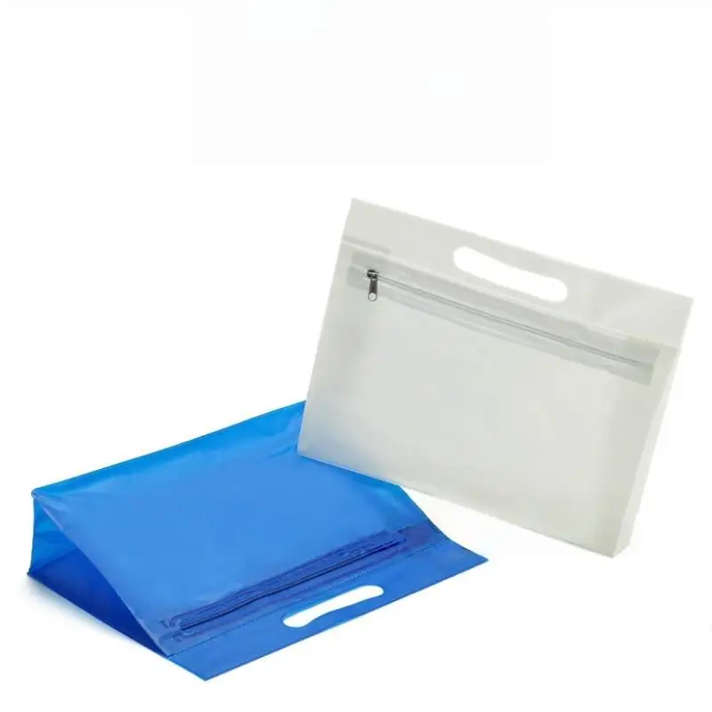1Pcs Zipper Design Toiletry Makeup Bag Portable PVC Waterproof Organizer Bag Swimming Bag For Wet Dry Separation Beach Storage