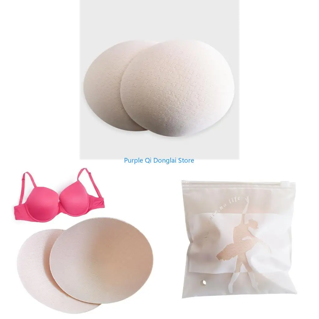 L21E 2PCS Comfortable Sports Bra Inserts Round Replacement Bras Cups For Gym
