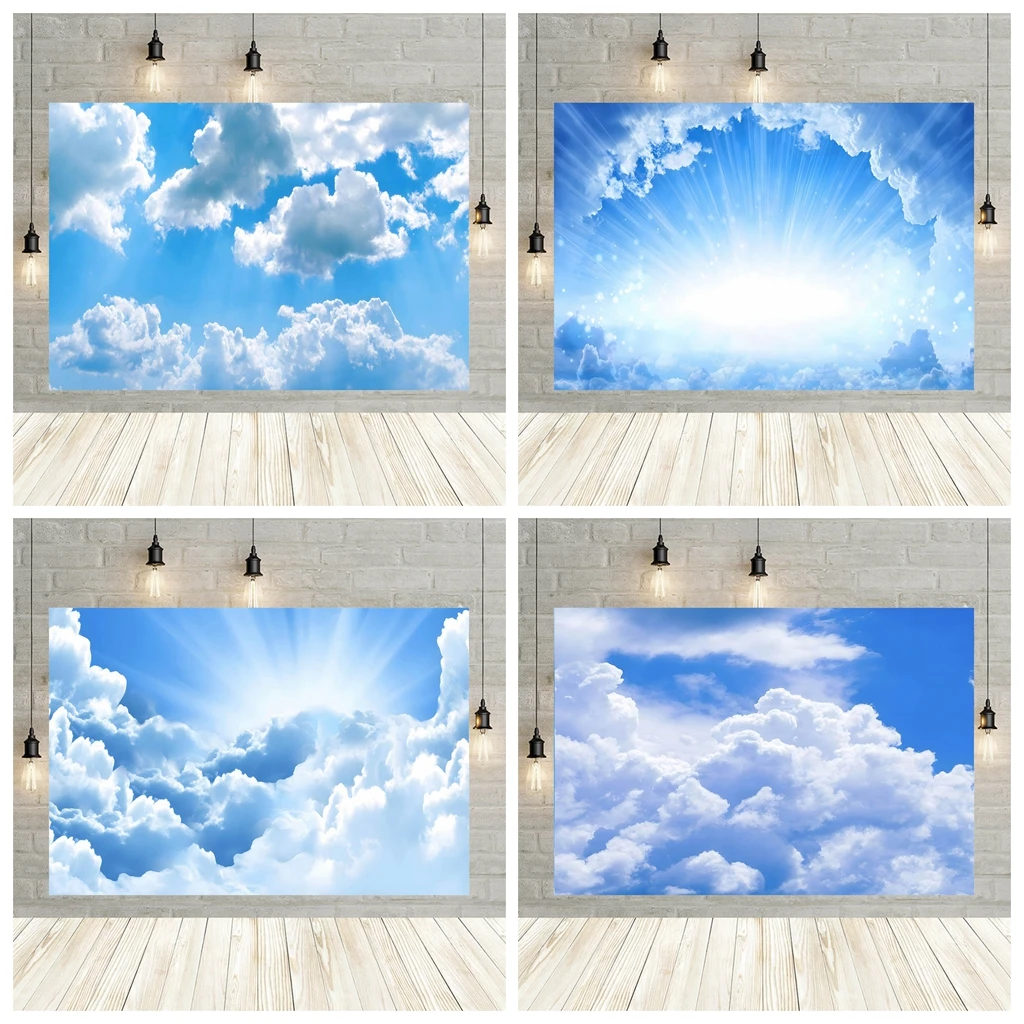 

Blue Sky White Cloud Photography Backdrops Baby Shower Birthday Portrait Photocall Background Indoor Photo Studio Prop Photozone