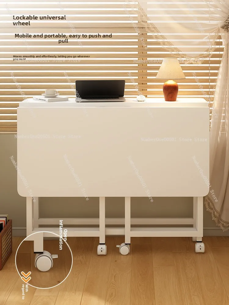 

Foldable Desk for Small Space Portable Mobile Computer Table Laptop Bedside Study Desk Compact Space Saving for Home Office