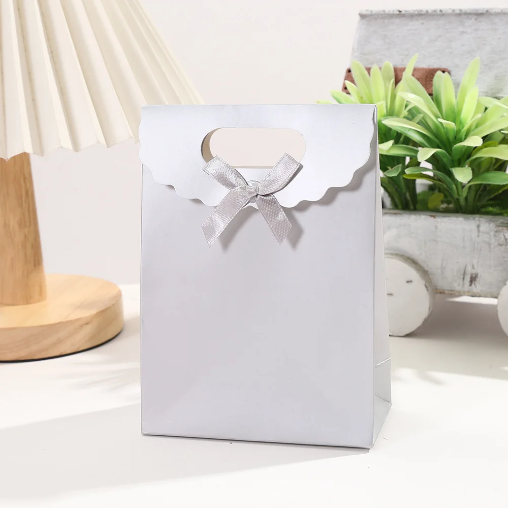 12PCS Flipped Bow Tote Bags Colorful Paper Bags Gift Bags For Holiday Gift,Wedding Store Gift Wrap Bags Children Candy Packaging view 6