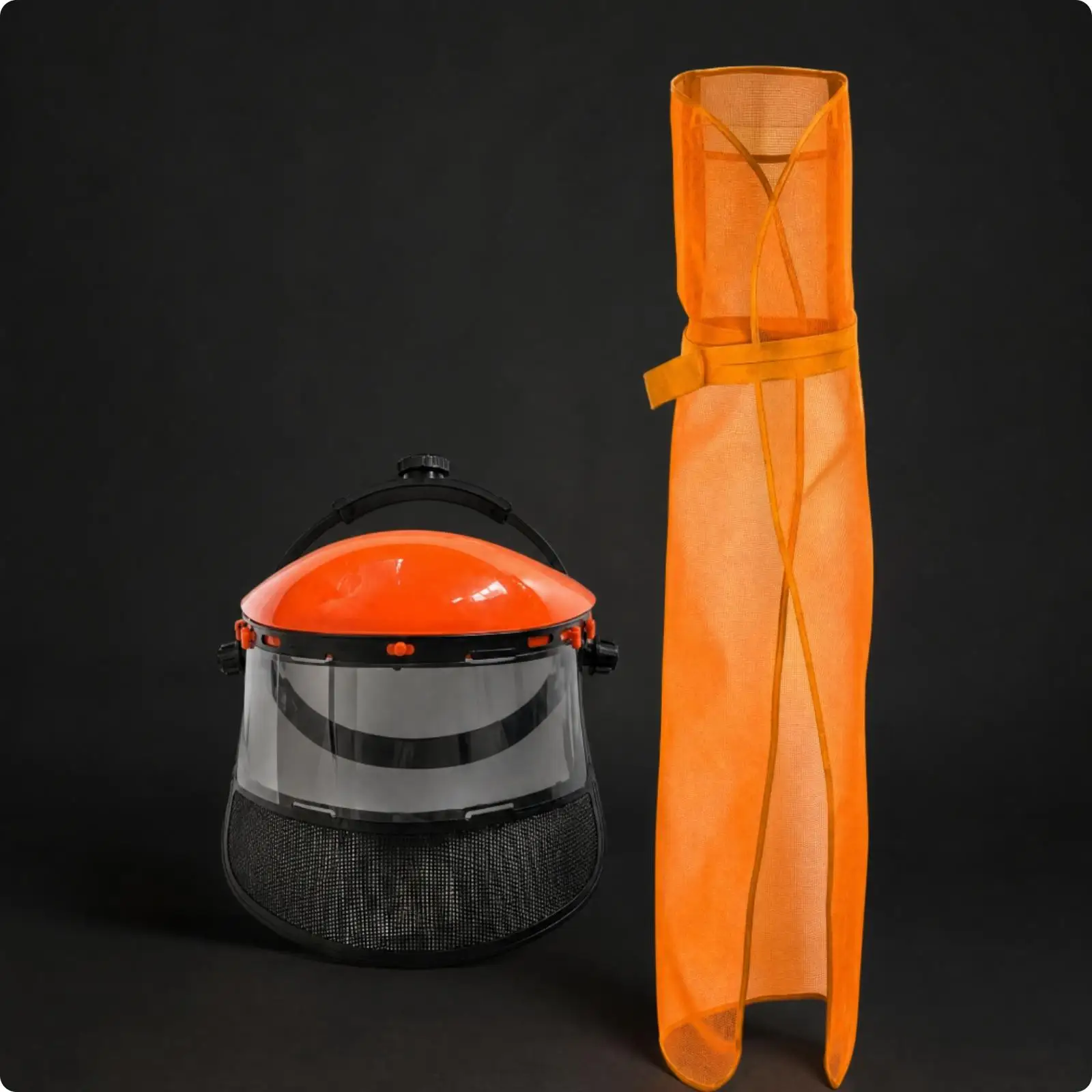 Safeguarding Apron with Helmet Lightweight Lawn Mowing Safeguarding Apron Breathable Face Protect Helmet for Landscapers,