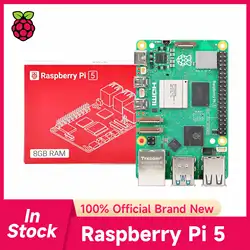 Raspberry Pi 5 Placa de Desenvolvimento Starter Kit, 4GB, 8GB RAM, BCM2712, 2.4GHz, Plug EUA, Acessórios Diferentes, Opcional, Novo, Original