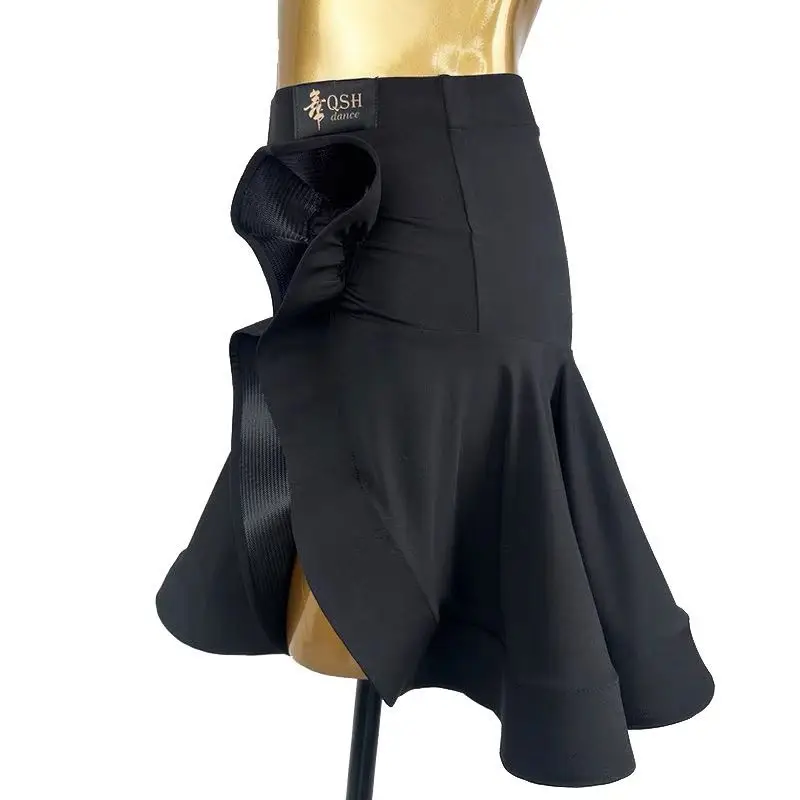 피쉬본 스커트, 라틴 댄스 스커트, 성인 여성 연습복, 전문 국가 표준 댄스 공연