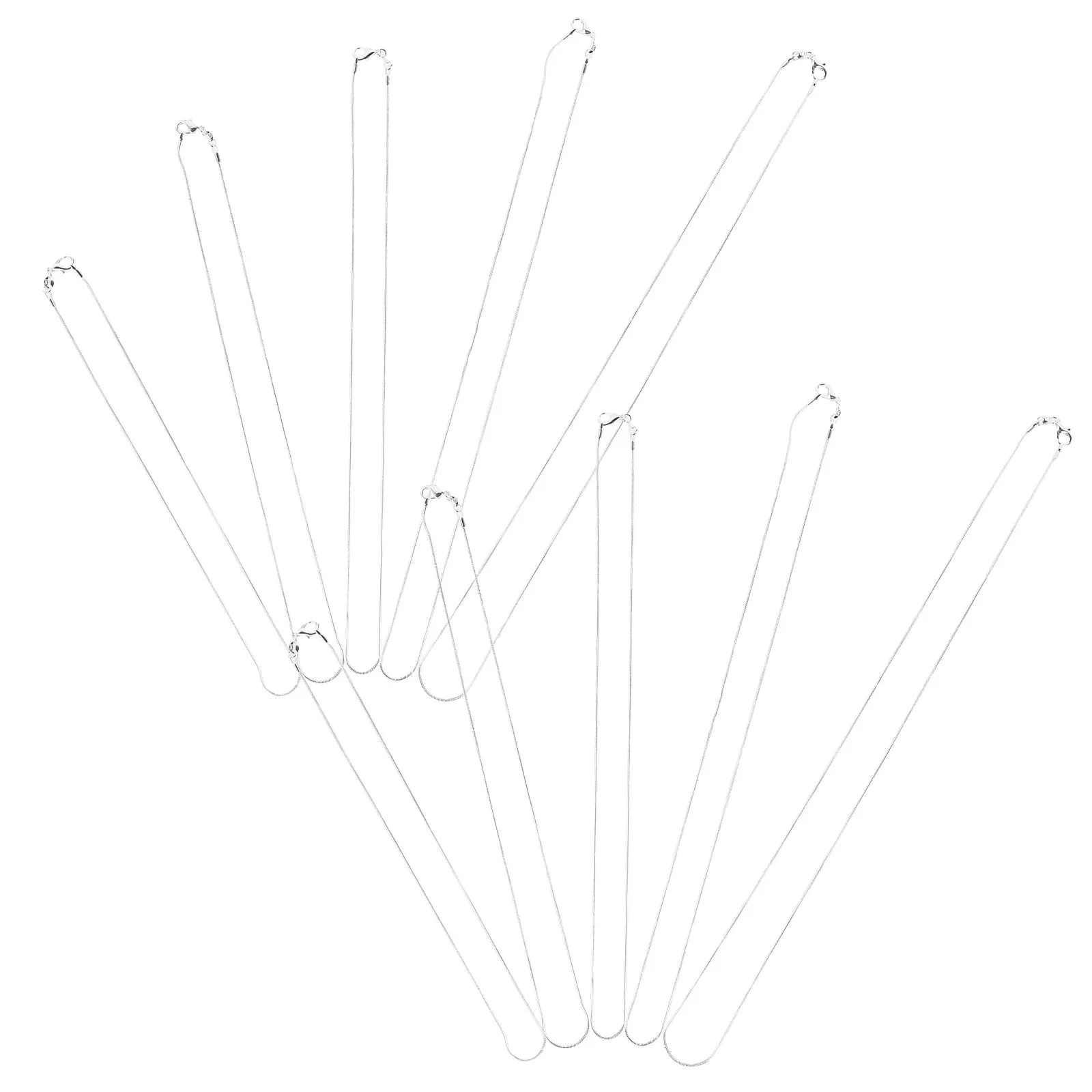 

10Pcs Silver Plated Snake Chain Necklace Set Thin Flexible 16 18 20 22 Inch Bulk Chain for Pendant DIY Jewelry Making Party Date