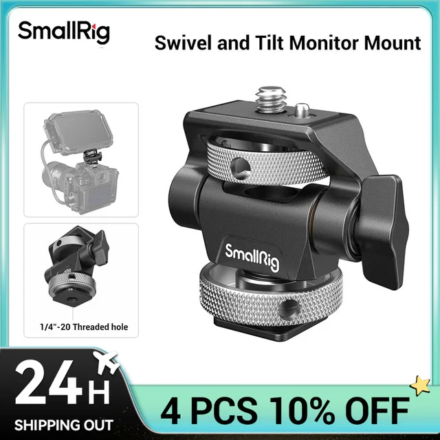 SmallRig Uchwyt monitora z szybkozłączką Zacisk kamery Obrotowy i regulowany uchwyt monitora z mocowaniem Cold Shoe/ARRI/NATO 2905B