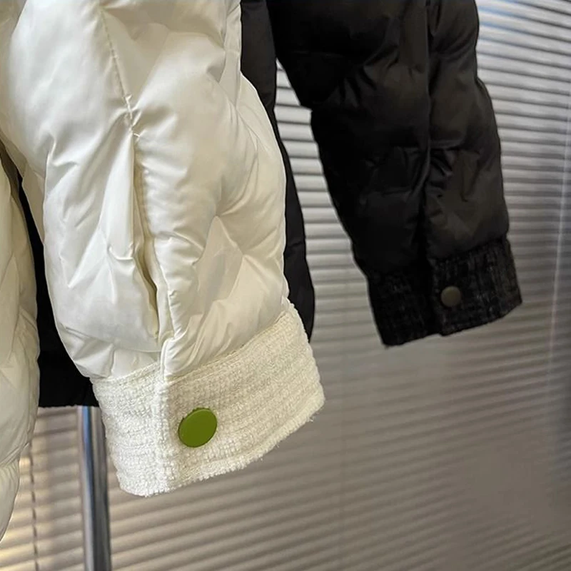 Korea Lapels Down Cotton Coat Women Winter 2025 Parkas Single-Breasted Jacket Windproof Fried Street Warm Loose Parka Top Female