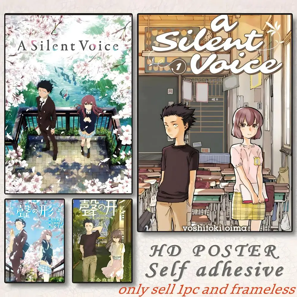 Cartoon Movies A-A Silent Voice Love Poster Gift with prints Home bedroom living room decoration promotion and display