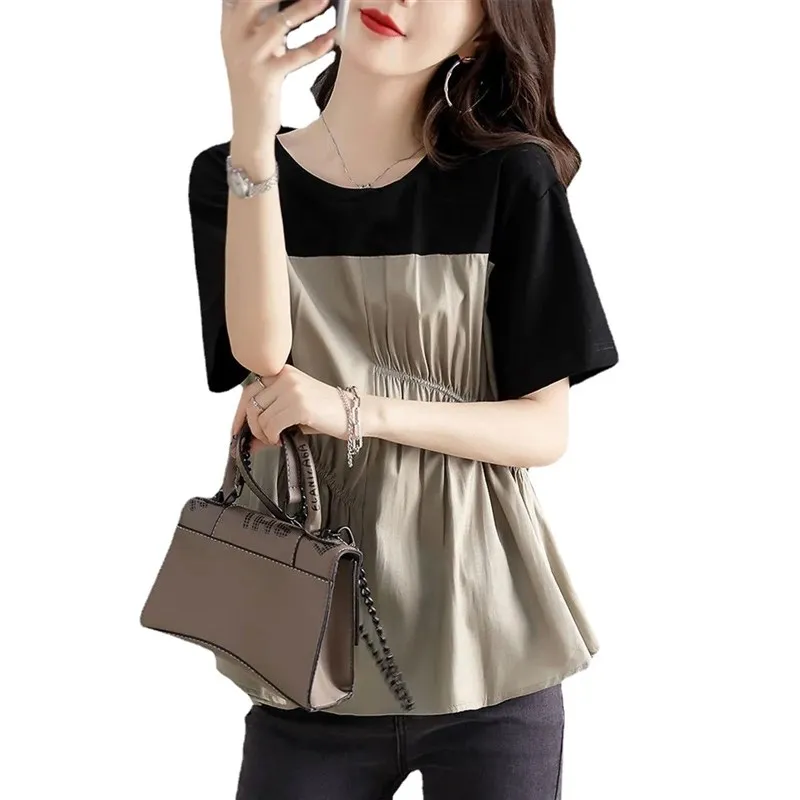 Été 2025 Faion femmes décontracté décontracté rond Ne T-irt ort Sve mignon Sle coupe confortable femmes T-shirt