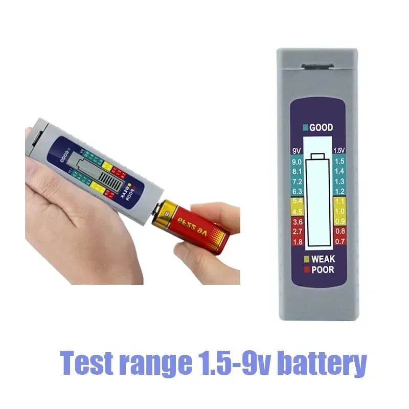 Battery Tester Cell Volt Checker 9V 1.5V AA AAA Button Battery Universal Capacitance Diagnostic Tool Power Bank Detector Tool