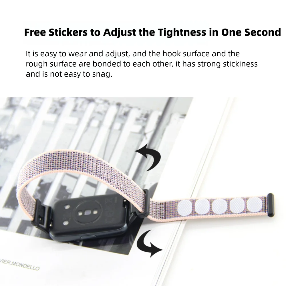 حزام ساعة من النايلون الفيلكرو لهواوي هواوي باند 7 سوار سريع الإصدار وقابل للغسل بديل قابل للتعديل رياضي ذكي كوريا