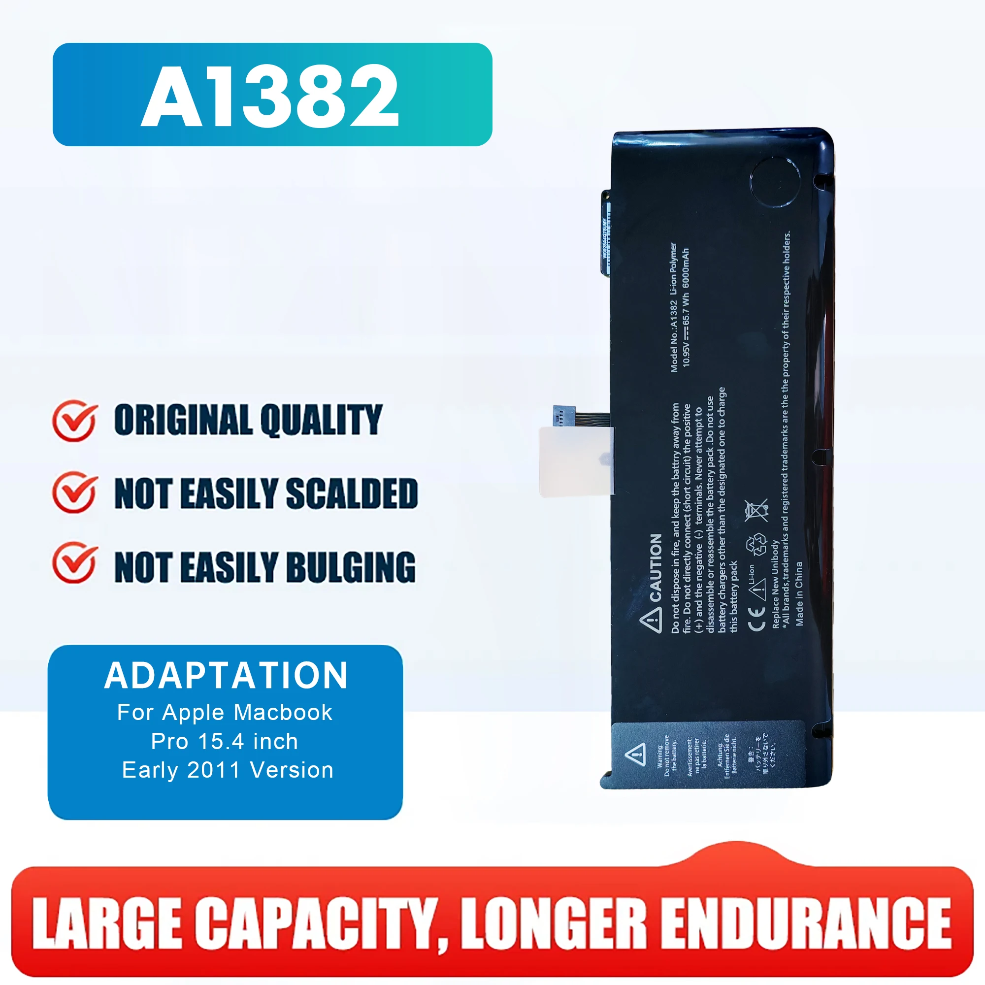 Новый аккумулятор для ноутбука A1382 для Apple MacBook Pro 15 дюймов A1286 2011 2012 версия MC721 MC723 MC847 MD318 MD322 MD103 MD104