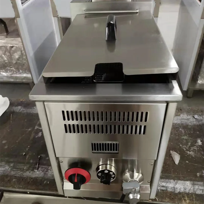 Gas Industrial Deep Fryer/8L Deep Fryer Machine Commercial Potato Chips Frying Machine / Gas LPG Fryer for Frying Chicken Fish