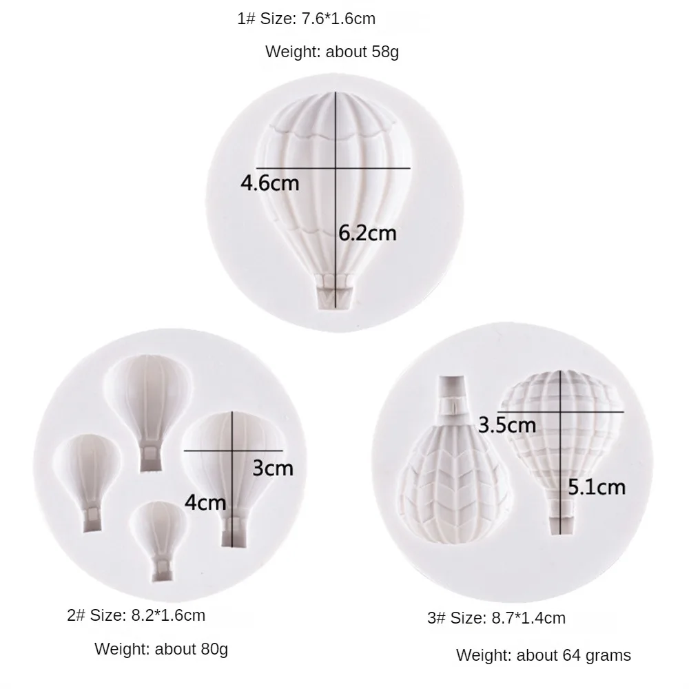 만화 뜨거운 공기 풍선 실리콘 몰드 퐁당 초콜릿 퍼지 케이크 장식 금형, 주방 설탕 공예 제빵기 짖는 도구