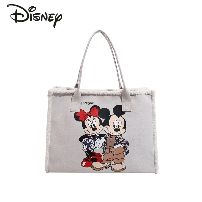 Disney 2024 New Women\'s Handbag Fashionable High Quality Canvas Women\'s Commuter Bag Casual Large Capacity Women\'s Shopping Bag