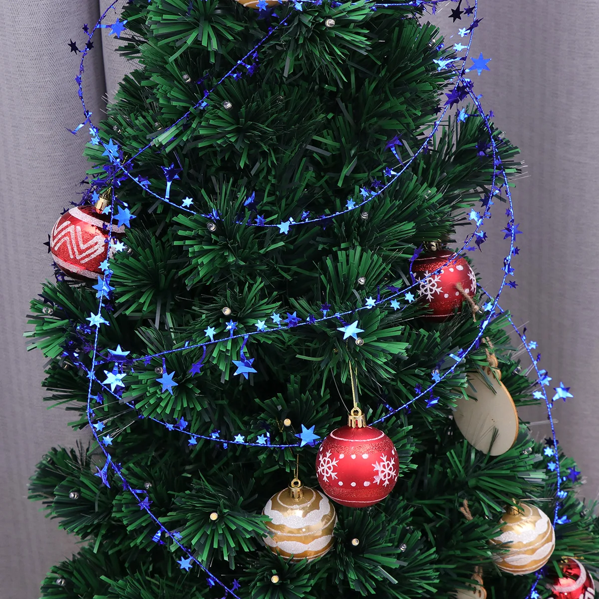 

5pcs Ornament Christmas Star Garland Xmas Garland Xmas Artificial Hanging Tree Pendant Home Office Cafe Decor