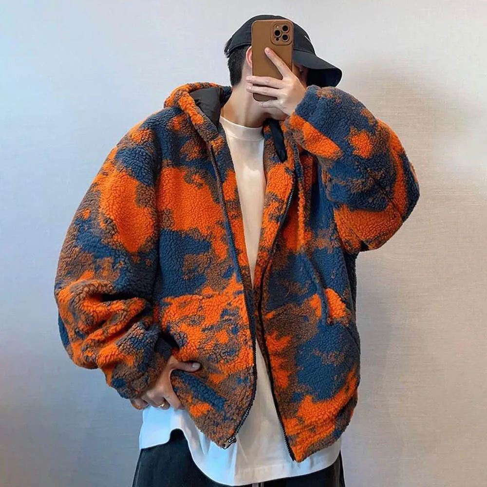 

Men's New Tie-Dye Long-Sleeved Hooded Sweatshirt American Retro Fashion Trend Street Hip-Hop Loose Casual Niche Men's Tops