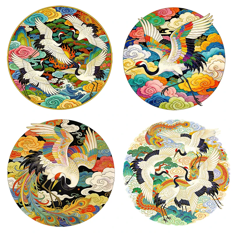 Three Ratels CEE223 Colorful art crane wall stickers for home decoration environmentally friendly