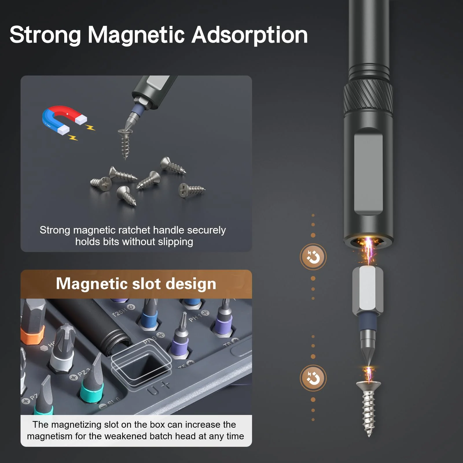 المغناطيسي مفك براغي بسقاطة مجموعة انفصال T-مقبض المغناطيسي عزم الدوران مفك متعدد الوظائف عدد وأدوات العمل أدوات يدوية