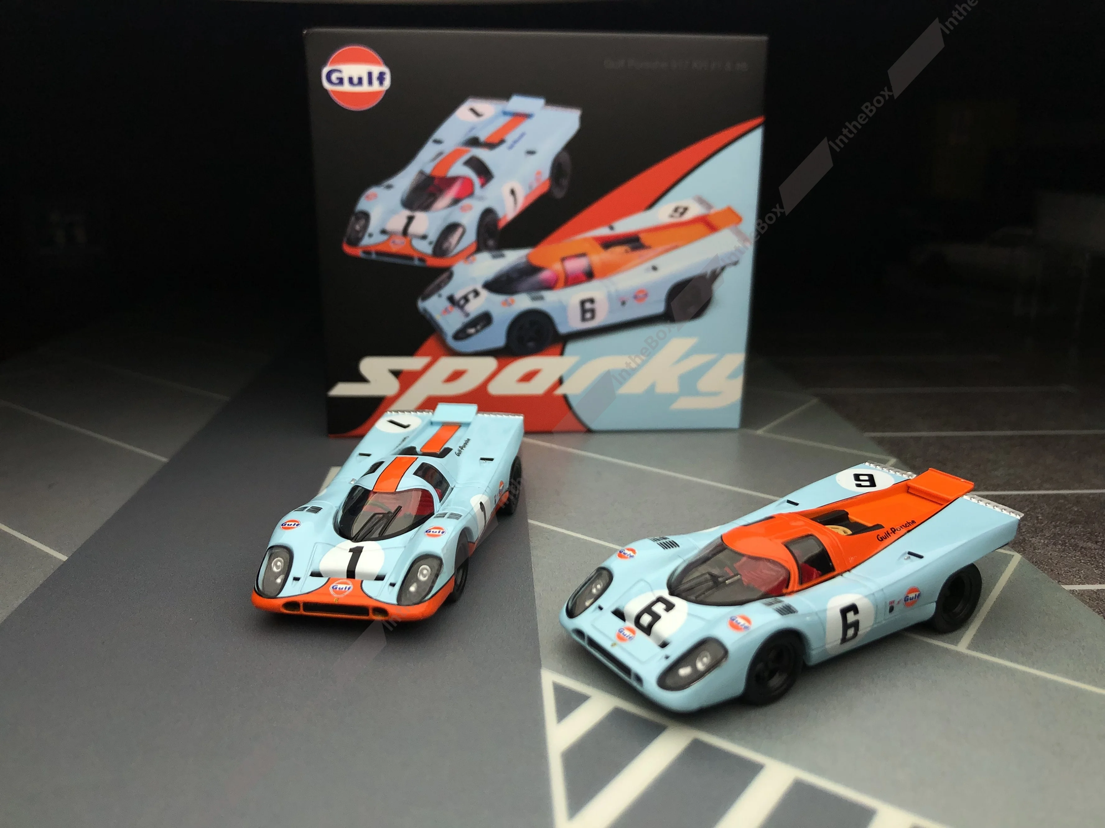 TINY X SPARKY 1/64 917 GULF #1 & #6 RACING CAR SET Diecast Model Car