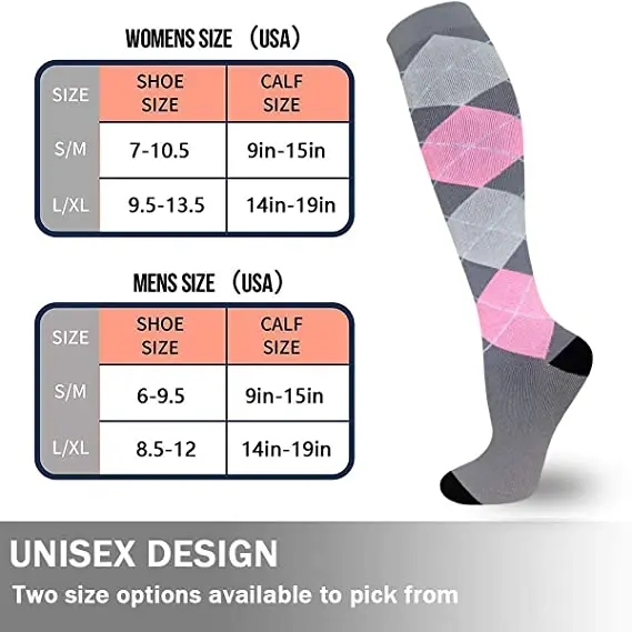 Running Compression Socks Compression Socks Fit Medical Edema Diabetes Varicose Veins Men Women Knee High Stockings 20-30 MmHg