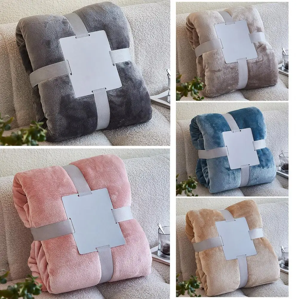 Soft Flannel Blanket Solid Color Flannel Throw Blanket Lightweight Plush Bed Cover Soft Fuzzy Sofa Blanket for Cozy Nap Sleeping