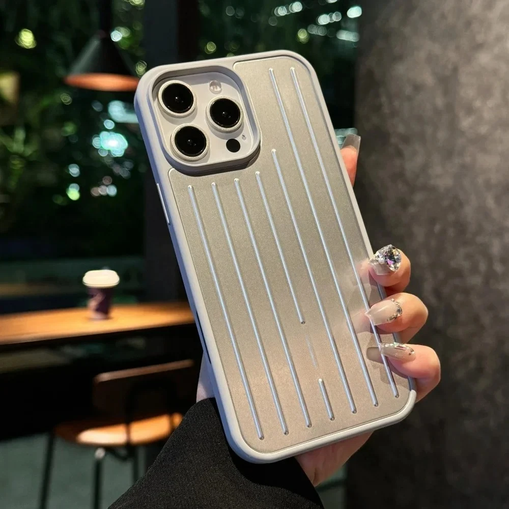مع صندوق هدايا ملحقات الأمتعة لـ Rimowa Travellers الأمتعة جراب هاتف آيفون 16 15 14 13 برو ماكس غطاء وقائي