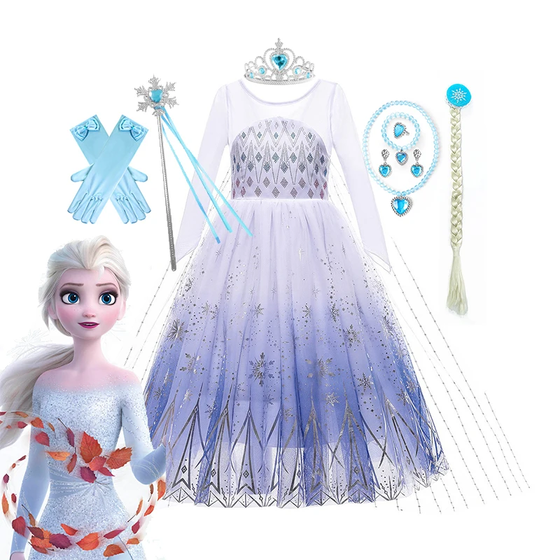 

Disney Frozen Elsa Anna Princess Dresses Girls Winter Sequin Dress Kids Cosplay Snow Queen Costumes Carnival Birthday Gowns