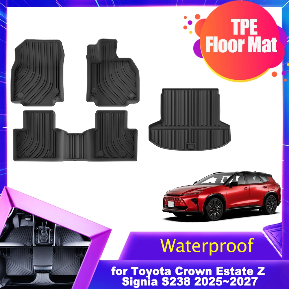 

Car Floor Mat for Toyota Crown Estate Z Signia S238 2025~2027 TPE Interior Liner Trunk Foot Pad Waterproof Carpet Rug Accessorie