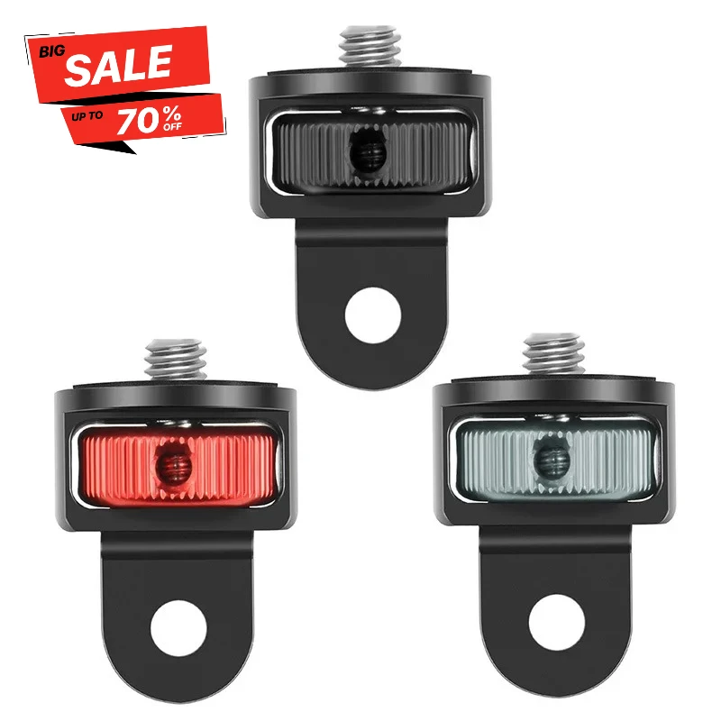 Aluminum 1/4 Inch Screw Tripod Adapter Mount Holder For Gopro 13 12 11 10 9 Insta360 X5 X3 X4 DJI Action 5 4 Camera Accessories