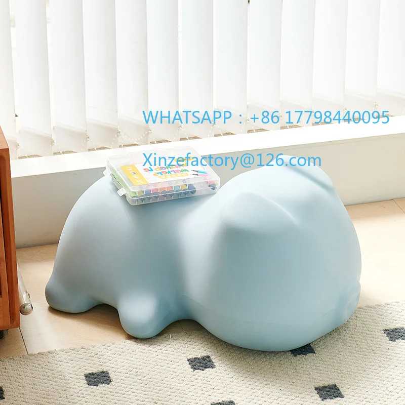 تخصيص كريم نمط غرفة المعيشة المنزلي لطيف خنزير خنزير زخرفة كرسي باب الأحذية تغيير البراز #4