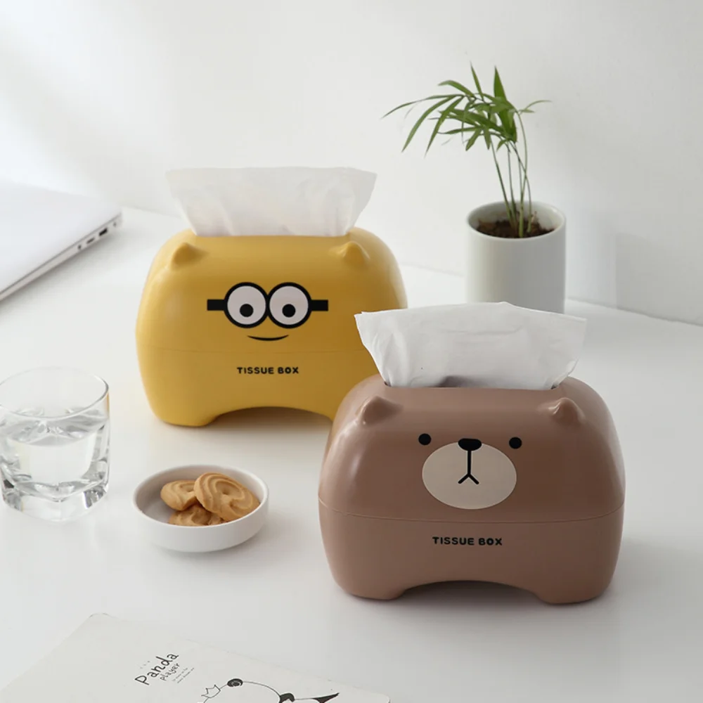 

Convenient Dust Prevention Cartoon Tissue Box Moisture-proof Sturdy Paper Holder Reusable Durable Tissue Case Cover Household