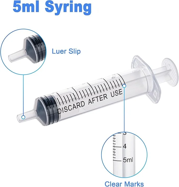 5 10 20 50 100Pcs Syringe 5ML No Needle Hydroponics Plastic Nutrient Health Individual Packaging Measuring Tools Sampler Syringe