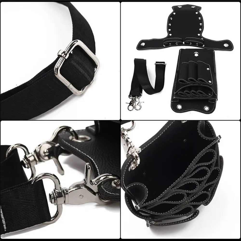 

New PU Leather Hairdressing Scissors Bag Large Capacity Durable Hairstylist Waist Bag Storage Bag Crossbody Scissors Tool