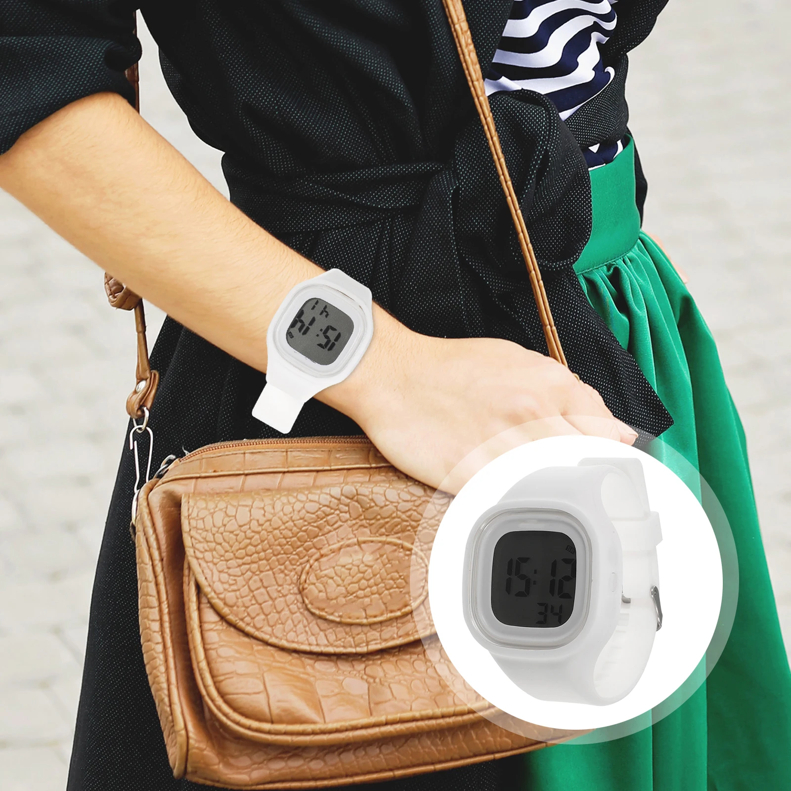 

Waterproof Electronic Watch 50M Swimming Rated Digital Display with Backlight Stopwatch Alarm for Sports Daily Use