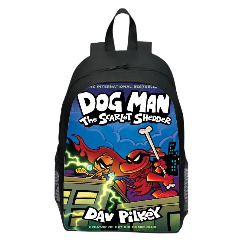 Ransel Anak Dog Man Detective Dog Ransel Fashion untuk Siswa Sekolah Dasar, Menengah, dan Menengah Atas