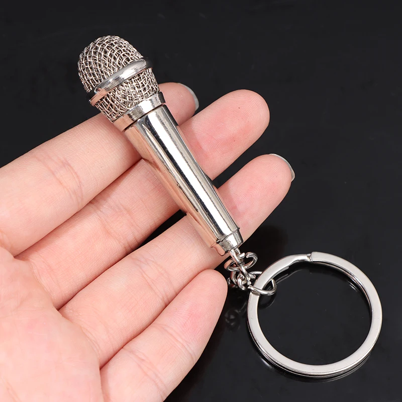 

Simulation microphone keychain creative gift personalized car bag pendant