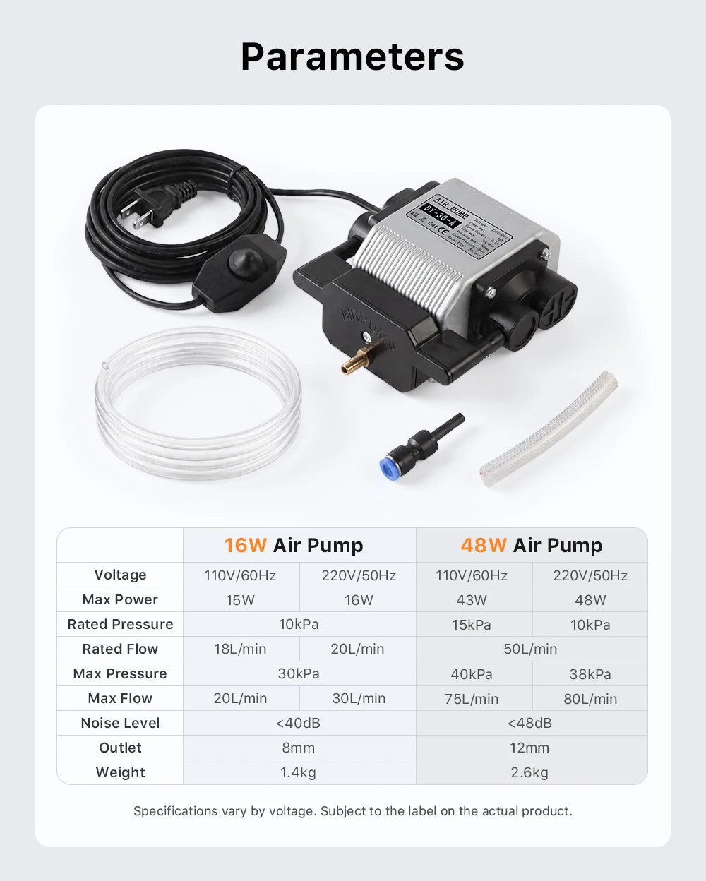 16W & 48W Luftunterstützungs-Kompressor Elektromagnetische Luftpumpe mit geringerem Geräuschpegel für Laser-Gravier- und Markiermaschinen mit einstellbarem Luftstrom – Detail 5