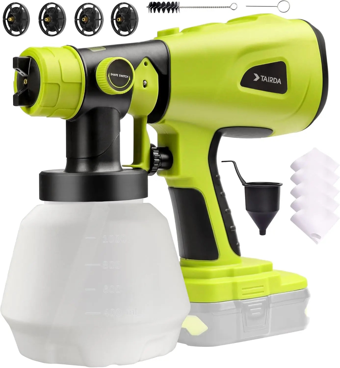 بخاخ طلاء كهربائي للألم ، HVLP محمول باليد ، حاوية ، بطارية Ryobi 18V