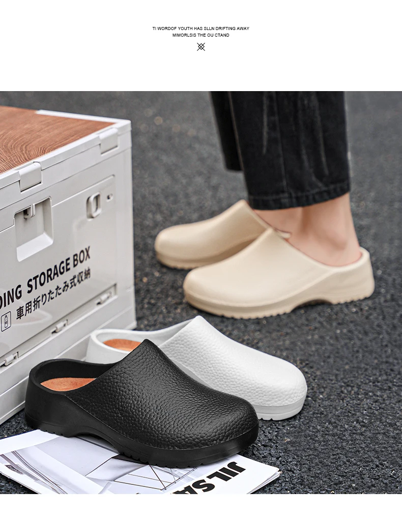 Hotel Kitchen Non-slip Oil-resistant Chef's Shoes Casual Flat Work Safe Men's Shoes Summer Breathable Comfortable Plus Size 47