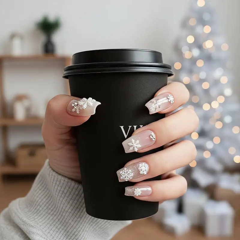 3D Weihnachts-Schneeflocken-Design Silikon-Nagelkunst-Form DIY Nageldekoration Werkzeuge – Detail 5