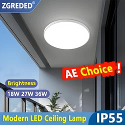 Round Led Ceiling Lamp Bedroom Lamp Cold White 18W 27W 36W Waterproof IP55 Bathroom Led Ceiling Lights For Living Room AC220V