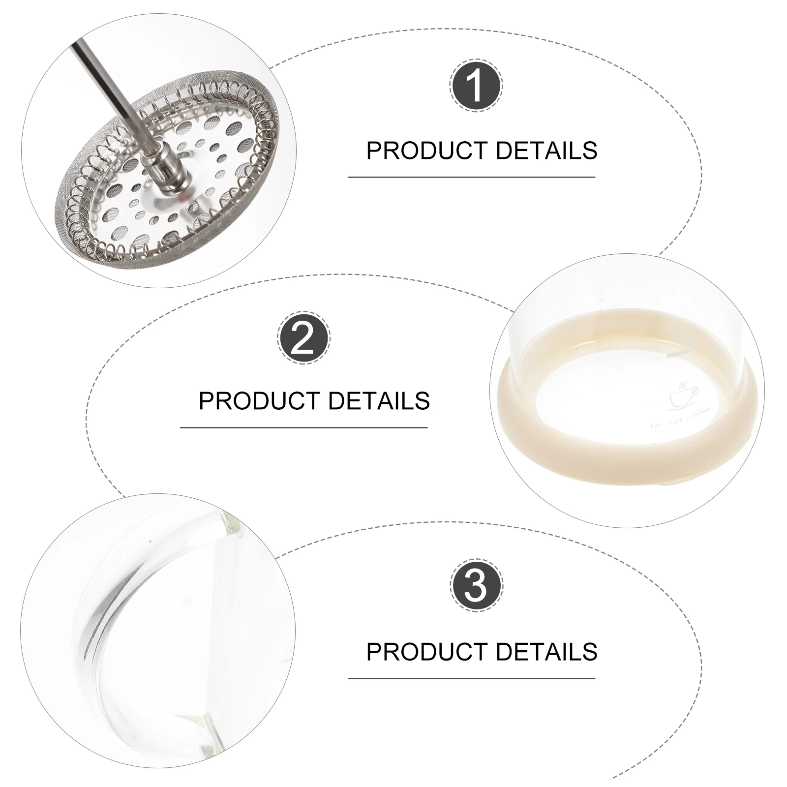 

Manual Milk Frother Handheld Glass Stainless Steel Milk Foaming Tool for Cappuccino Latte Coffee Home Travel Party Use