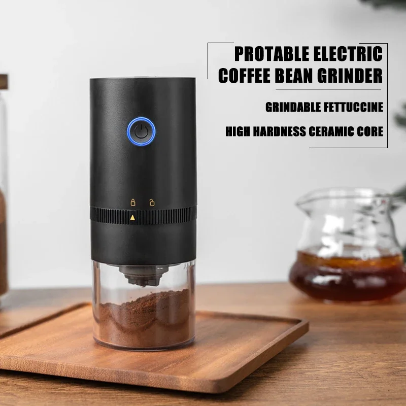 Electric USB Rechargeable Portable Coffee Grinder - Adjustable Grinding for Kitchen, Home, Outdoor