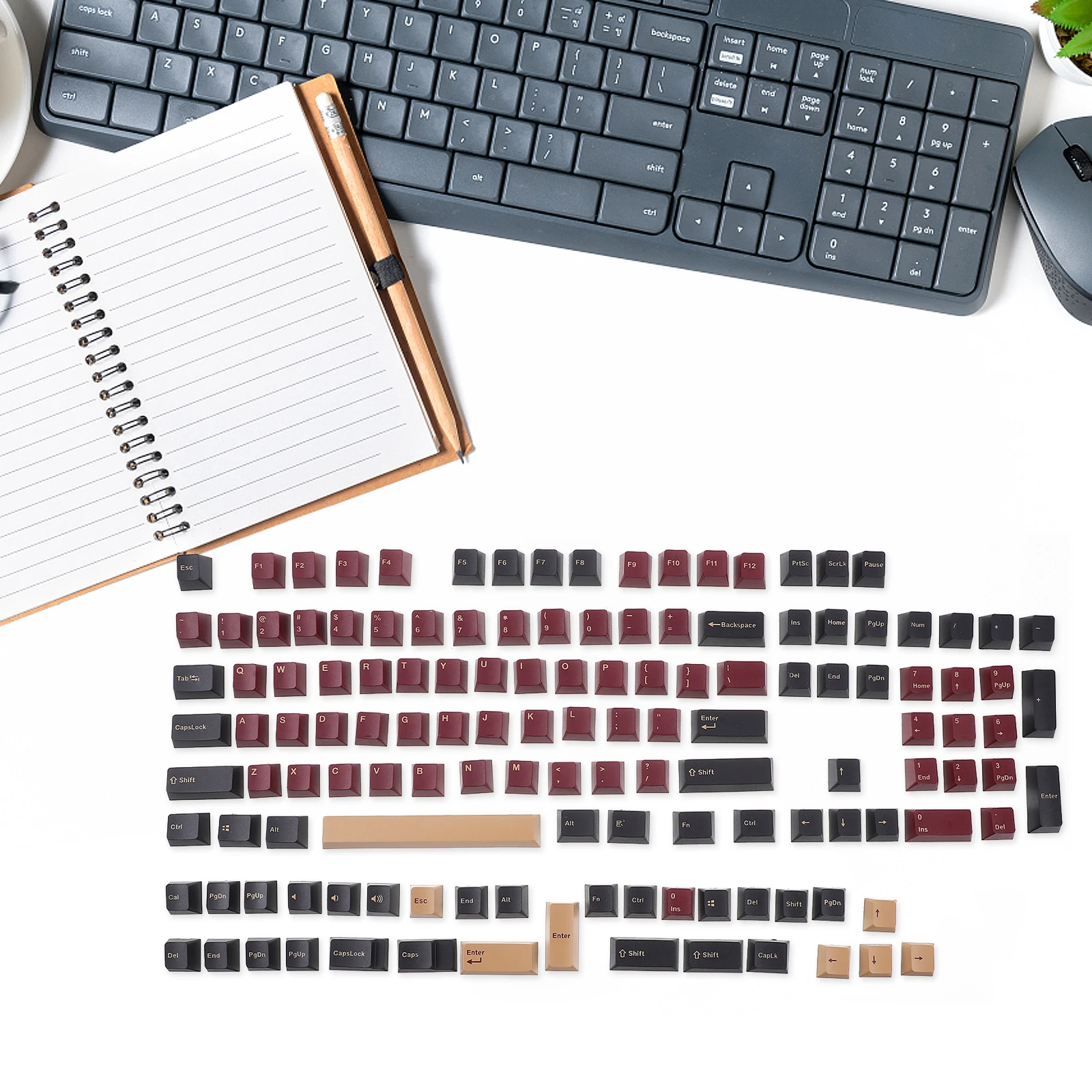 

136 Keys Keycaps Height Compatible Mechanical Keyboard Ergonomic Design Comfortable H Feeling Wear