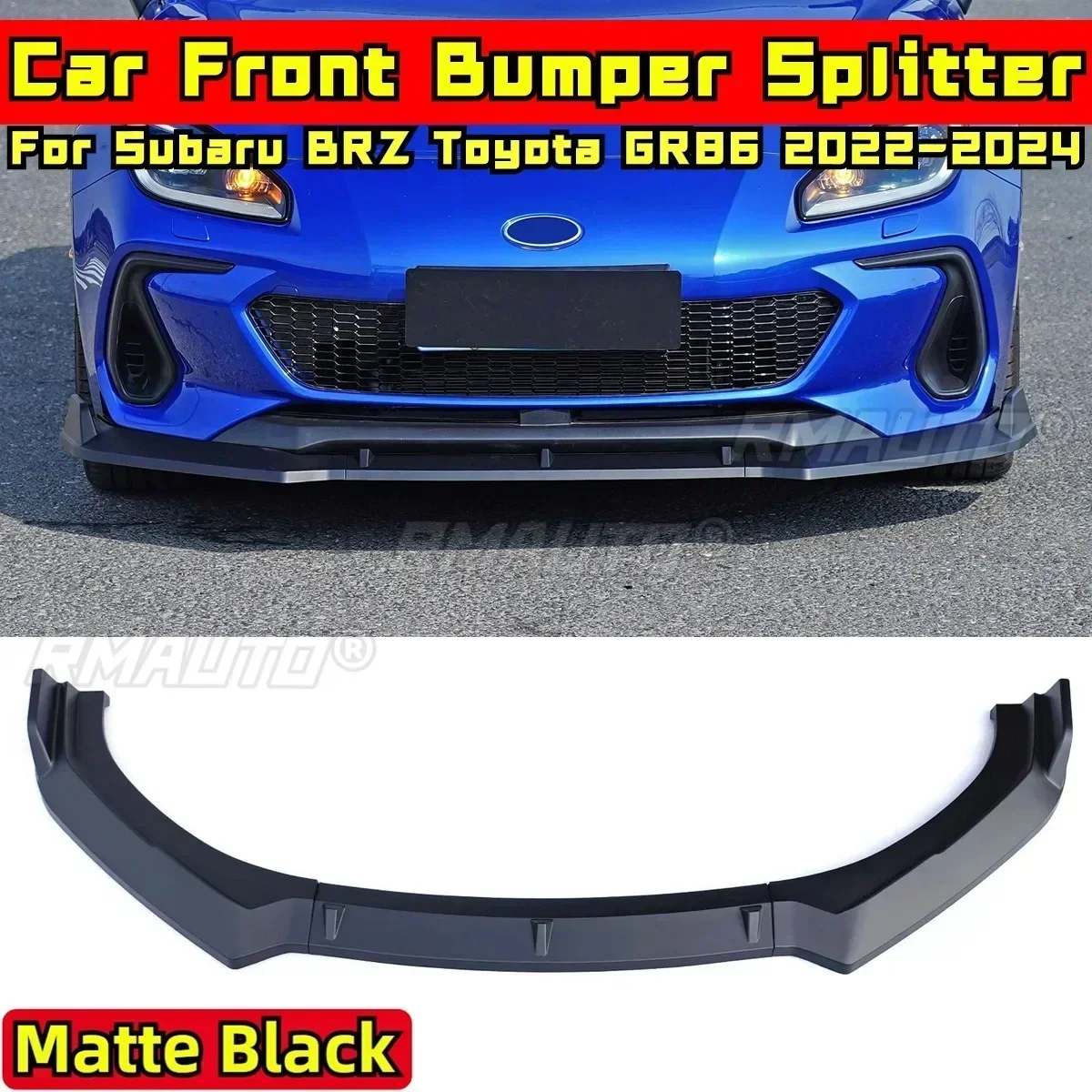 BRZ GR86 Front Bumper Lip Matte Black Front Bumper Spoiler Apron DC Style For Subaru BRZ Toyota GR86 2022-2024 Car Accessories