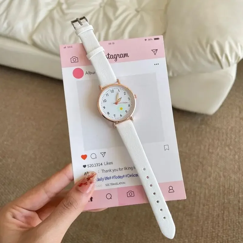 Instagram Watch Women's Night Light Waterproof Daisy Literary Forest Series Retro Simple Student Pointer Style