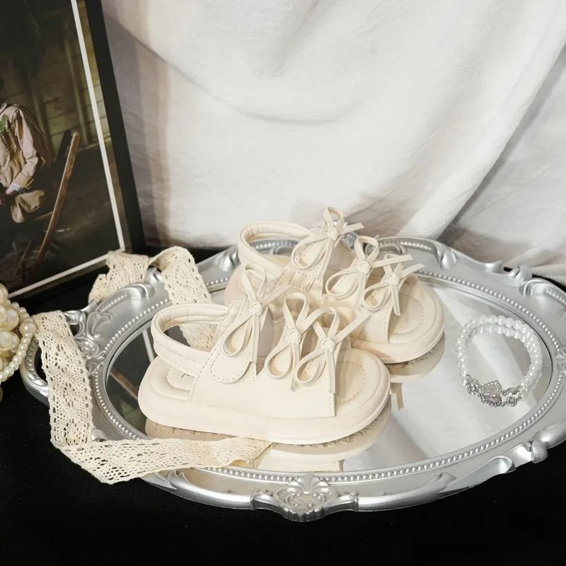 Mädchen Strandschuhe Weiche Sohle Rutschfeste Mädchen Sandalen Einfarbig Vielseitig 2026 Sommer Neue Kinder Casual Prinzessinnen-Schuhe Trendig – Detail 5