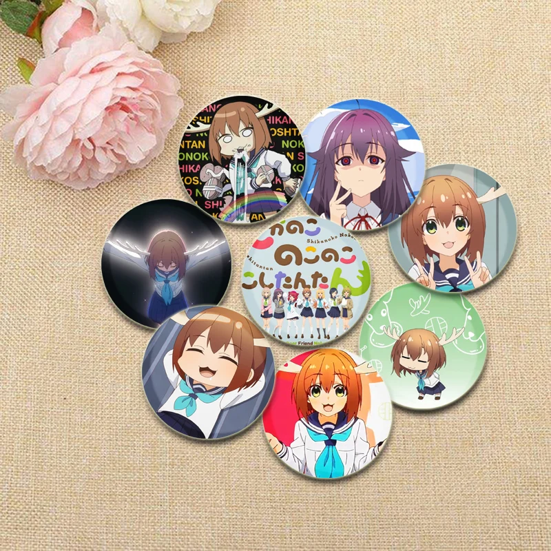 Anime My Deer Friend Nokotan Simple Button Pins,Cartoon Snap in Design Brooch,Daily Stylish Ornament Badge,Ideal Gift for Friend